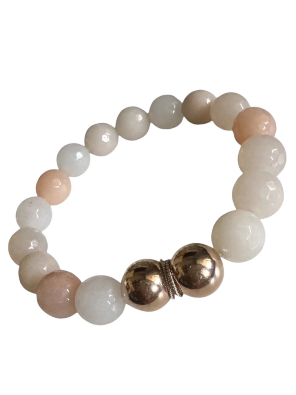 Faceted Jade Bracelet | 10mm Peach Multi | 14K Rose Gold Filled & Sterling